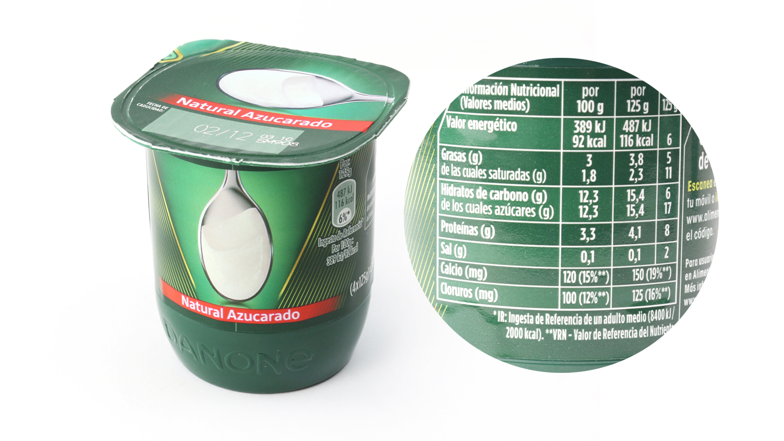 Yogur con azucar añadido